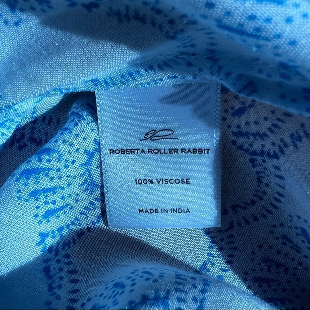 Roberta Roller Rabbit Blue Boho Long Sleeve Tunic Cover Up Dress XS - Picture 11 of 12